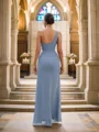 Sheath/Column Chiffon Ruffles One-Shoulder Sleeveless Floor-Length Bridesmaid Dresses