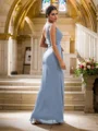 Sheath/Column Chiffon Ruffles One-Shoulder Sleeveless Floor-Length Bridesmaid Dresses
