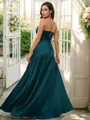 A-Line/Princess Silk Like Satin Ruched V-neck Sleeveless Floor-Length Bridesmaid Dresses