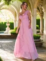 A-Line/Princess Chiffon Ruched One-Shoulder Sleeveless Floor-Length Bridesmaid Dresses
