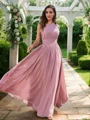 A-Line/Princess Chiffon Ruched One-Shoulder Sleeveless Floor-Length Bridesmaid Dresses