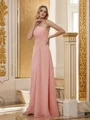 A-Line/Princess Chiffon Ruched One-Shoulder Sleeveless Floor-Length Bridesmaid Dresses