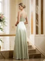 A-Line/Princess Silk like Satin V-neck Sleeveless Floor-Length Bridesmaid Dresses