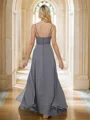 A-Line/Princess Chiffon Ruched V-neck Sleeveless Floor-Length Bridesmaid Dresses