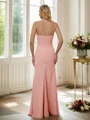 Sheath/Column Chiffon Ruched One-Shoulder Sleeveless Floor-Length Bridesmaid Dresses