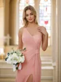 Sheath/Column Chiffon Ruched One-Shoulder Sleeveless Floor-Length Bridesmaid Dresses