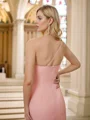 Sheath/Column Chiffon Ruched One-Shoulder Sleeveless Floor-Length Bridesmaid Dresses