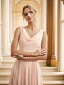 A-Line/Princess Chiffon Ruffles Scoop Sleeveless Floor-Length Bridesmaid Dresses
