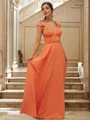 A-Line/Princess Jersey Ruched V-neck Sleeveless Floor-Length Bridesmaid Dresses