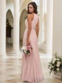 A-Line/Princess Chiffon Ruffles Halter Sleeveless Floor-Length Bridesmaid Dresses