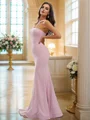 Sheath/Column Stretch Crepe Ruffles One-Shoulder Sleeveless Floor-Length Bridesmaid Dresses