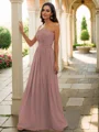 A-Line/Princess Chiffon Ruffles Strapless Sleeveless Floor-Length Bridesmaid Dresses