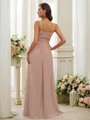 A-Line/Princess Chiffon Ruched Straps Sleeveless Floor-Length Bridesmaid Dresses