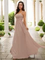 A-Line/Princess Chiffon Ruched Straps Sleeveless Floor-Length Bridesmaid Dresses