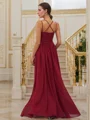 A-Line/Princess Chiffon Ruffles V-neck Sleeveless Floor-Length Bridesmaid Dresses