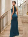 Sheath/Column Silk like Satin Bowknot One-Shoulder Sleeveless Floor-Length Bridesmaid Dresses