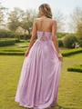 A-Line/Princess Chiffon Ruffles V-neck Sleeveless Floor-Length Bridesmaid Dresses
