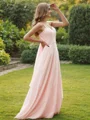 A-Line/Princess Chiffon Sash/Ribbon/Belt Sweetheart Sleeveless Floor-Length Bridesmaid Dresses