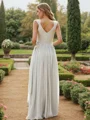 A-Line/Princess Chiffon Ruffles V-neck Sleeveless Floor-Length Bridesmaid Dresses