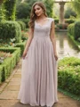 A-Line/Princess Chiffon Applique Sweetheart Sleeveless Floor-Length Bridesmaid Dresses