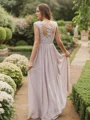 A-Line/Princess Chiffon Applique Sweetheart Sleeveless Floor-Length Bridesmaid Dresses
