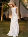 Sheath/Column Charmeuse Ruched Spaghetti Straps Sleeveless Sweep Train Bridesmaid Dresses