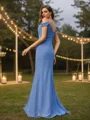 Sheath/Column Chiffon Ruched V-neck Sleeveless Floor-Length Bridesmaid Dresses