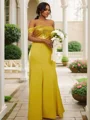 Sheath/Column Stretch Crepe Sequin Off-the-Shoulder Sleeveless Floor-Length Bridesmaid Dresses