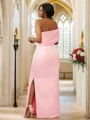Sheath/Column Satin Ruched One-Shoulder Sleeveless Floor-Length Bridesmaid Dresses