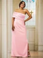 Sheath/Column Satin Ruched One-Shoulder Sleeveless Floor-Length Bridesmaid Dresses