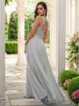 A-Line/Princess Chiffon Ruffles V-neck Sleeveless Floor-Length Bridesmaid Dresses