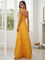 A-Line/Princess Chiffon Ruffles Straps Sleeveless Floor-Length Bridesmaid Dresses