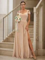 A-Line/Princess Jersey Ruffles Sweetheart Sleeveless Floor-Length Bridesmaid Dresses