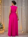 A-Line/Princess Chiffon Ruffles V-neck Sleeveless Floor-Length Bridesmaid Dresses
