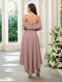 A-Line/Princess Stretch Crepe Ruffles Off-the-Shoulder Sleeveless Asymmetrical Bridesmaid Dresses