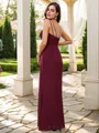 A-Line/Princess Chiffon Ruched V-neck Sleeveless Floor-Length Bridesmaid Dresses