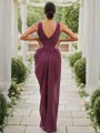 Sheath/Column Chiffon Ruched Scoop Sleeveless Floor-Length Bridesmaid Dresses