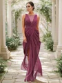 Sheath/Column Chiffon Ruched Scoop Sleeveless Floor-Length Bridesmaid Dresses