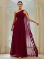 A-Line/Princess Chiffon Ruched One-Shoulder Sleeveless Floor-Length Bridesmaid Dresses