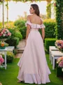 A-Line/Princess Chiffon Ruffles Off-The-Shoulder Sleeveless Asymmetrical Bridesmaid Dresses
