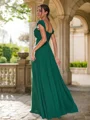 A-Line/Princess Chiffon Ruched Off-The-Shoulder Sleeveless Floor-Length Bridesmaid Dresses