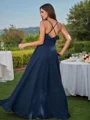 A-Line/Princess Chiffon Ruffles V-neck Sleeveless Floor-Length Bridesmaid Dresses