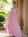 A-Line/Princess Chiffon Ruched One-Shoulder Sleeveless Sweep Train Bridesmaid Dresses