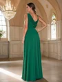 A-Line/Princess Jersey Ruched Straps Sleeveless Floor-Length Bridesmaid Dresses