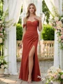 Sheath/Column Chiffon Ruched Off-the-Shoulder Sleeveless Floor-Length Bridesmaid Dresses