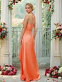 A-Line/Princess Silk Like Satin Ruched V-neck Sleeveless Asymmetrical Bridesmaid Dresses