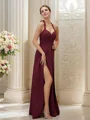 A-Line/Princess Stretch Crepe Ruched Halter Sleeveless Floor-Length Bridesmaid Dresses