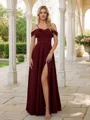 A-Line/Princess Stretch Crepe Ruffles Spaghetti Straps Sleeveless Floor-Length Bridesmaid Dresses