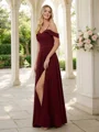 A-Line/Princess Stretch Crepe Ruffles Spaghetti Straps Sleeveless Floor-Length Bridesmaid Dresses