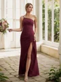 Sheath/Column Chiffon Ruched One-Shoulder Sleeveless Floor-Length Bridesmaid Dresses